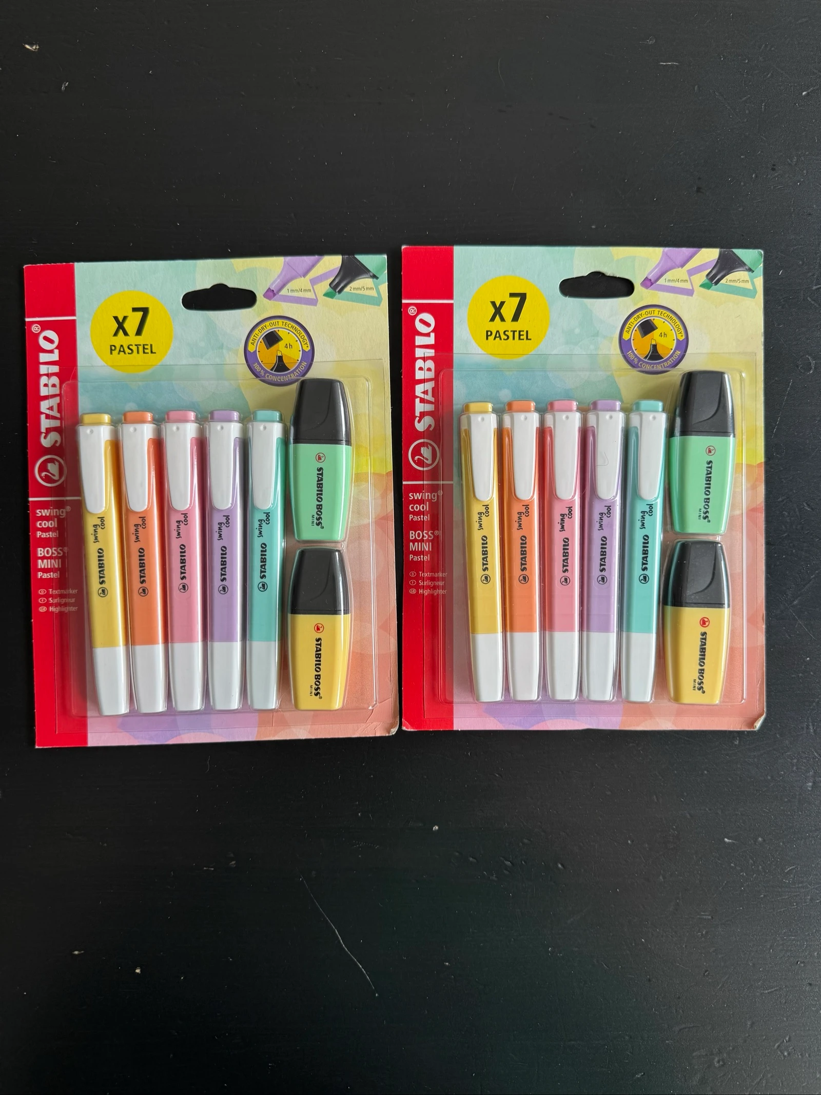 10 surligneurs swing cool + 4 mini boss stabilo
